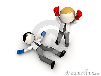 3d boxing concept for business rivalry. Stock Photo