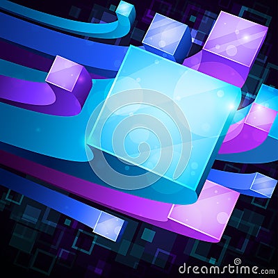 3d bright abstract background Vector Illustration