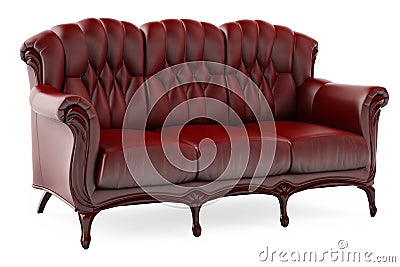 3D brown chair on a white background Stock Photo