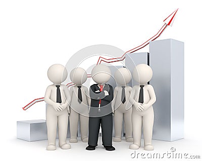 3d business team - Financial graph Stock Photo