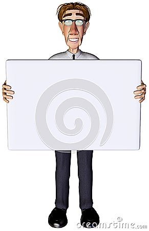 3d businessman advert white 2 Stock Photo