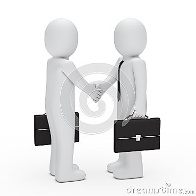 3d businessman handshake Stock Photo