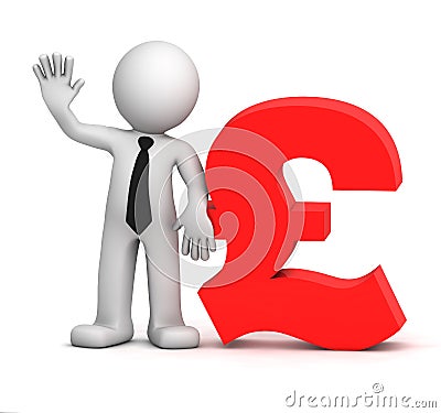 3d businessman with pound currency symbol Stock Photo