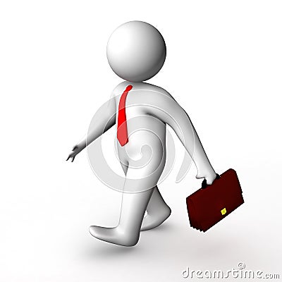 3d businessman walking Stock Photo