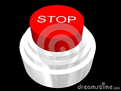 3d buton for stop Stock Photo