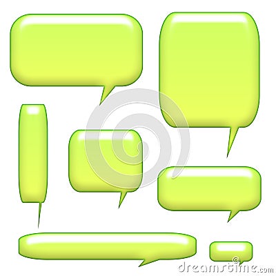 3D Caption Communication Bubbles Stock Photo