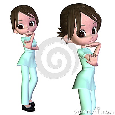 3d Cartoon nurse Stock Photo