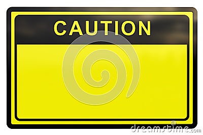 3D Caution sign Stock Photo