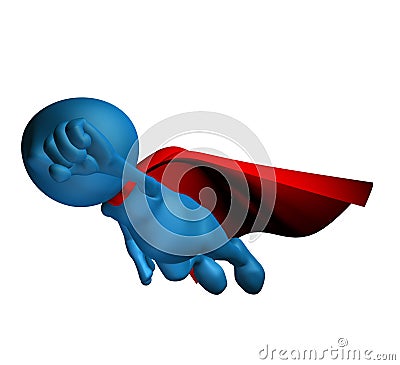 3d character flying Stock Photo