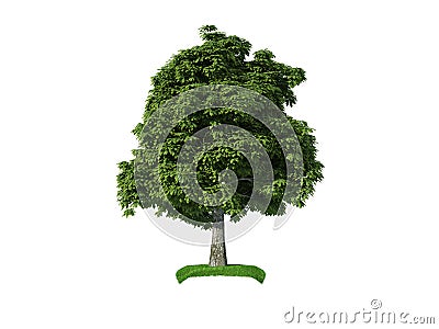 3d chestnut tree Stock Photo