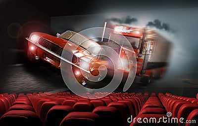 3D Cinema Stock Photo