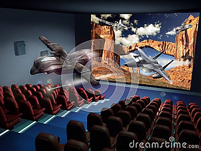 3D Cinema Stock Photo