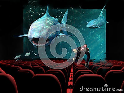 3D cinema Stock Photo