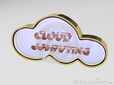 3D Cloud computing concept Stock Photo