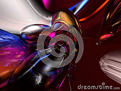 3D Colorful Abstract Glass Render Background Stock Photo