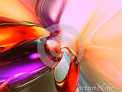 3D Colorful Abstract Glass Render Background Stock Photo