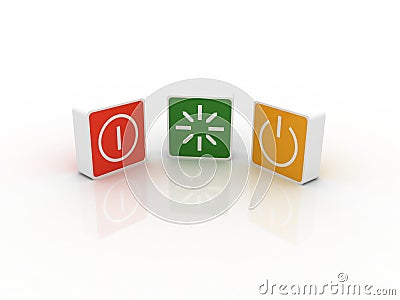 3D Computer Icons Stock Photo