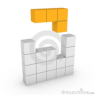 3d concept of tetris game Stock Photo