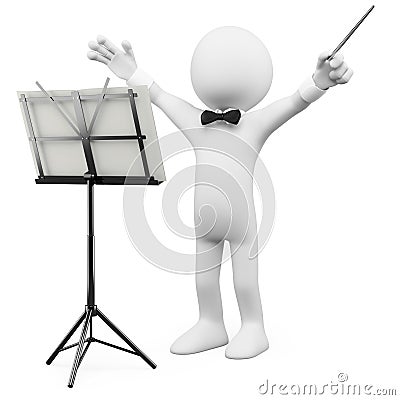 3D conductor leading the orchestra Stock Photo