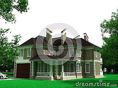 3D cottage Stock Photo