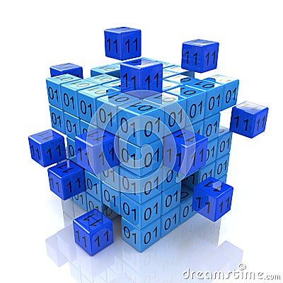 3d cube code Stock Photo