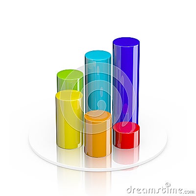 3D cylindrical bar graph Stock Photo