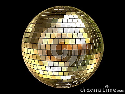 3d disco ball Cartoon Illustration