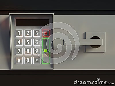 3d door, electronic lock or intercom Stock Photo