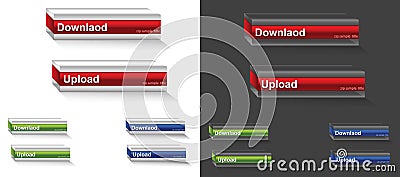 3D Download button Stock Photo