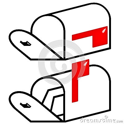 3d empty and full mailbox Stock Photo