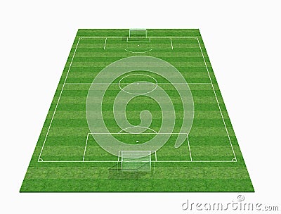 3d Empty soccer field Stock Photo