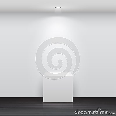 3d Empty white stand for your exhibit Vector Illustration