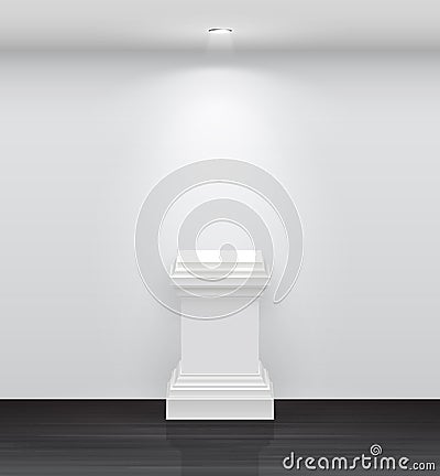 3d Empty white stand for your exhibit Vector Illustration