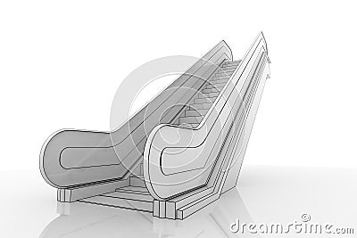 3d escalator Stock Photo