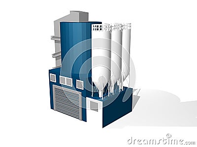 3d factory building Stock Photo