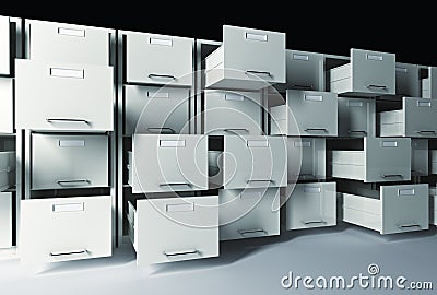 3d file cabinet Stock Photo