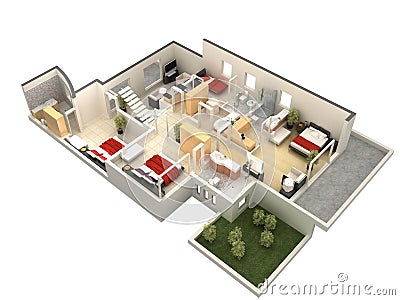 3D floor plan Stock Photo