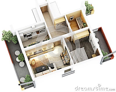 3d floor plan Stock Photo