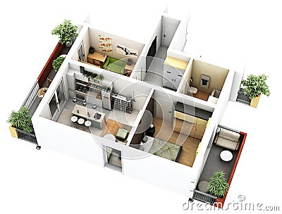 3d floor plan Stock Photo