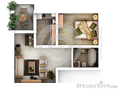 3d floor plan Stock Photo