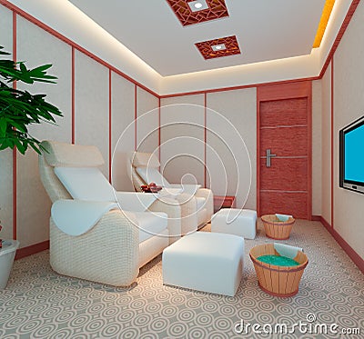 3D foot massage room Stock Photo