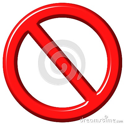 3D Forbidden Sign Stock Photo