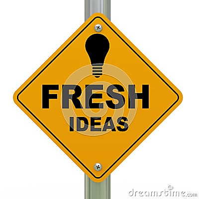 3d fresh ideas road sign Stock Photo