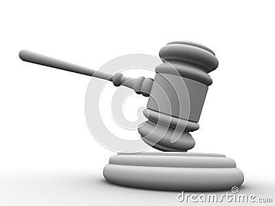 3d gavel Cartoon Illustration