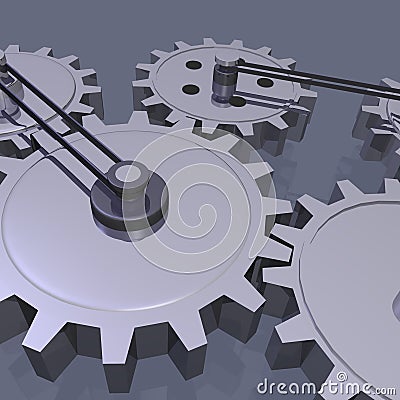 3D Gears Stock Photo