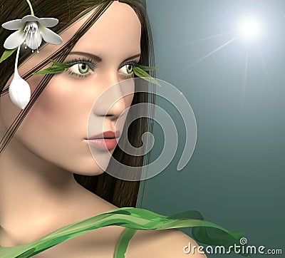 3d girl Stock Photo