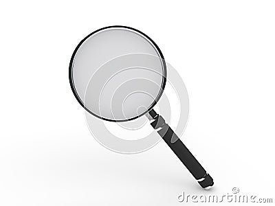 3d glass magnifying lens Stock Photo