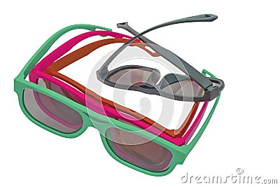 3D glasses modern cinema vision Stock Photo