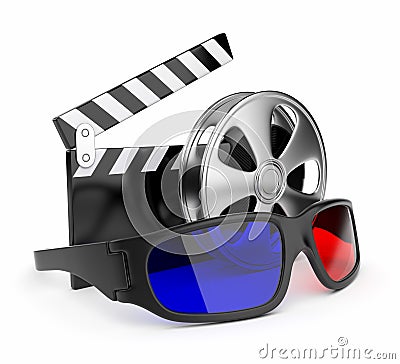 3D glasses of stereoscopic cinema. Icon Stock Photo