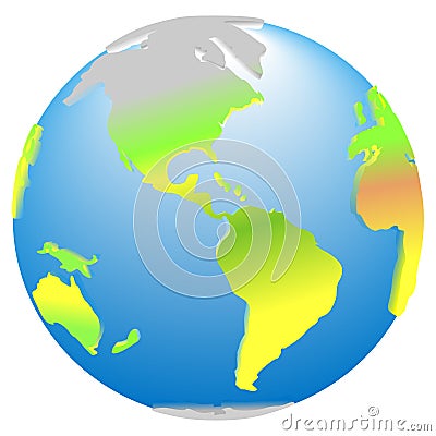 3d global planet Earth america icon Vector Illustration